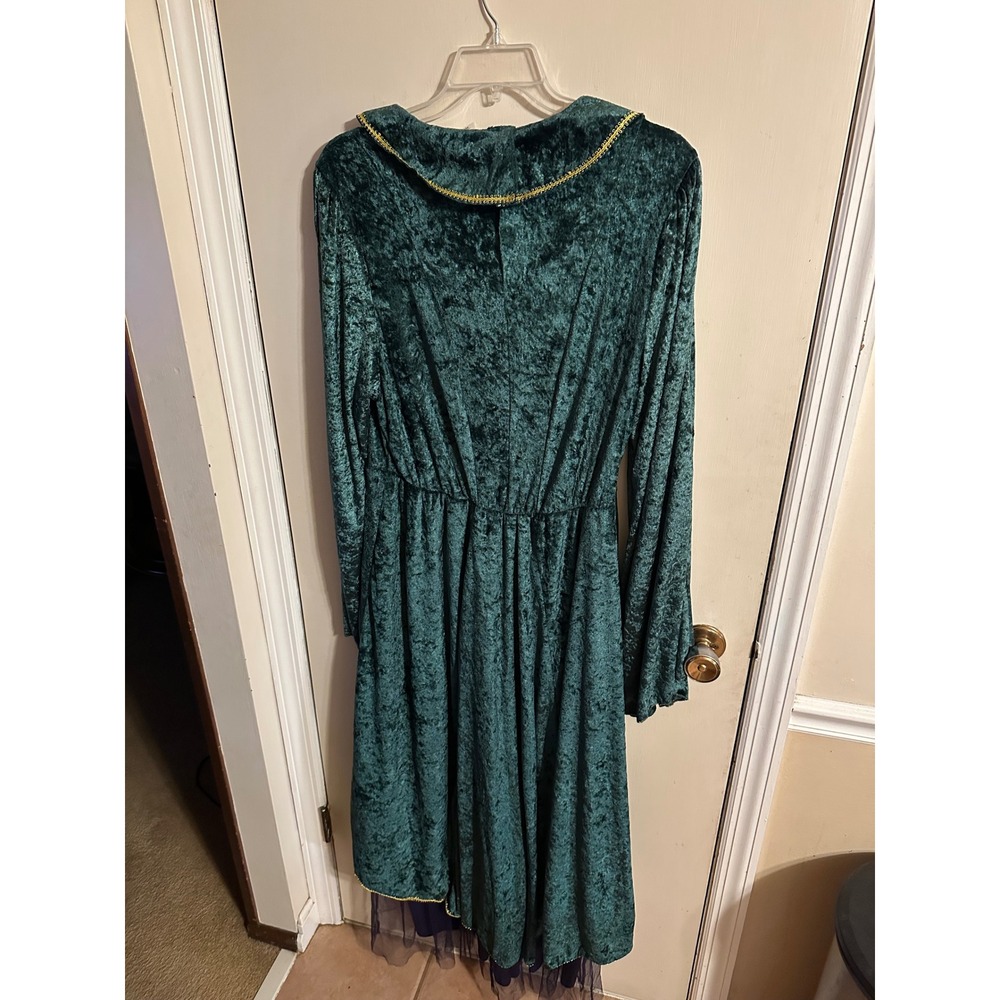 Disney Hocus Pocus Winifred Sanderson Costume Green Velvet Dress Plus 1X Spirit - Picture 8 of 14